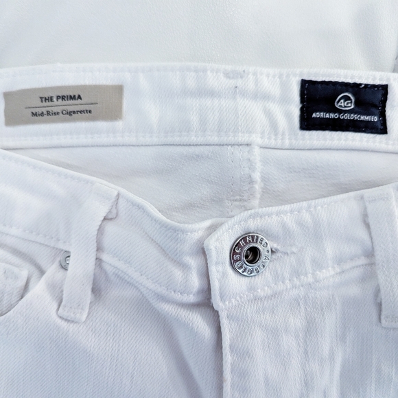 AG Adriano Goldschmied The Prima White Jeans – Mid-Rise Cigarette – 27R - Picture 10 of 11
